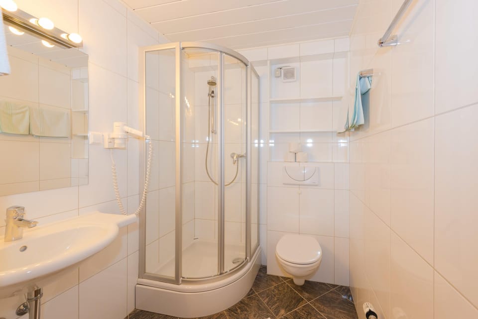 Bathroom, shower and toilet