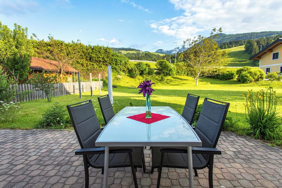 Terrace with a view of the mountains