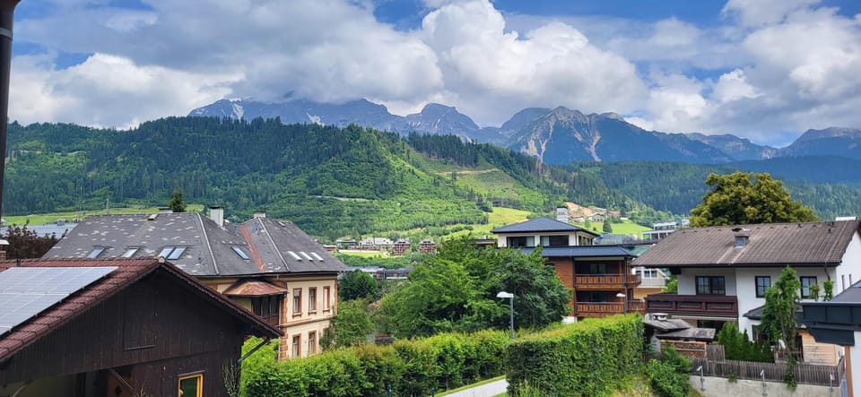 Balcony with a view of the mountains