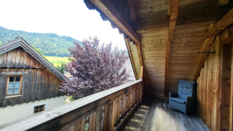 Balcony with a view of the mountains
