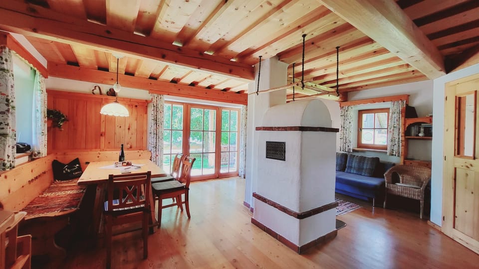 Living area with a fireplace