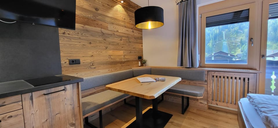 Living room and dining area