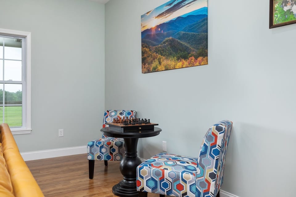 Open living room dining room and family room