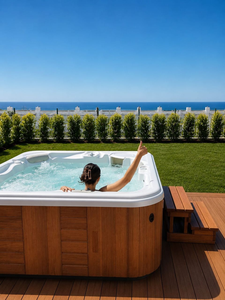 Outdoor spa tub