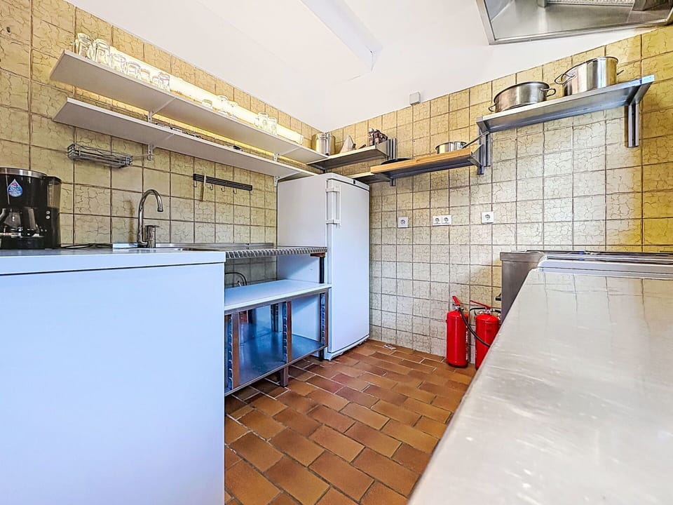 Flooring, Kitchen, Floor, Ceiling, Interior Design, Countertop, Major Appliance, Kitchen Appliance, Room, Tile