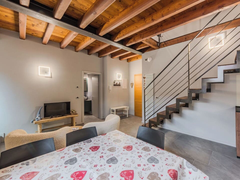 Interior Design, Ceiling, Apartment, Hardwood, Wood Stain, Attic, Wood Flooring, Loft
