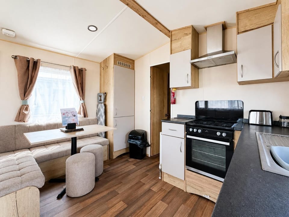 Sit back and relax in your modern caravan in Suffolk.