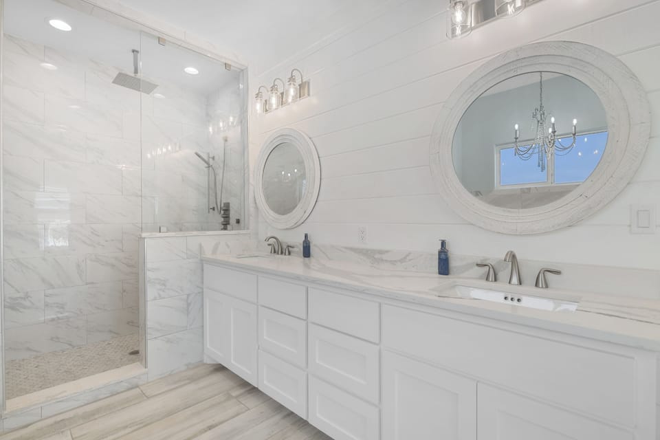 Master Bathroom: Spacious retreat with dual vanities and a rainfall shower!