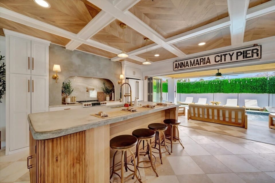 Kitchen area with extra seating