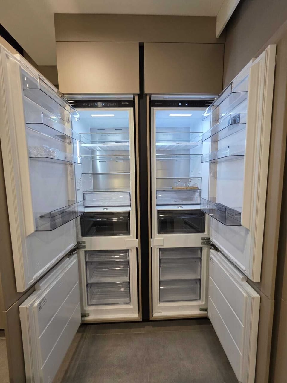 Double fridge and freezer.