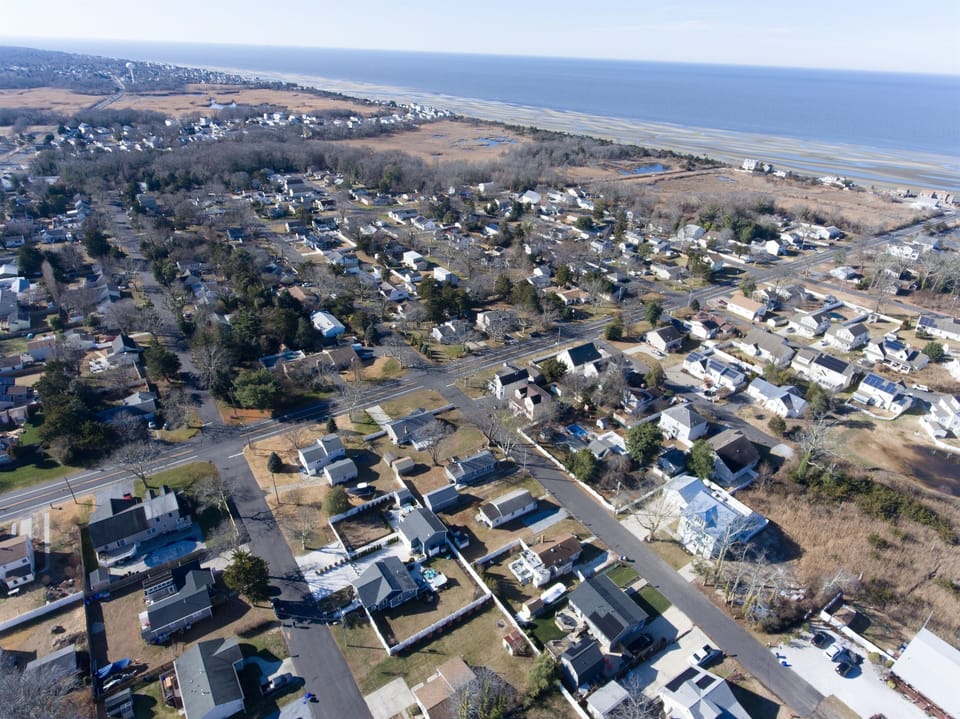 Aerial view of the Del Haven neighborhood