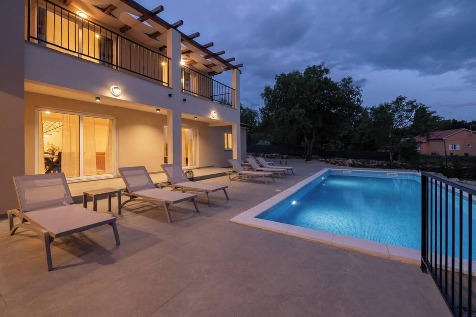 Swimming pool at night