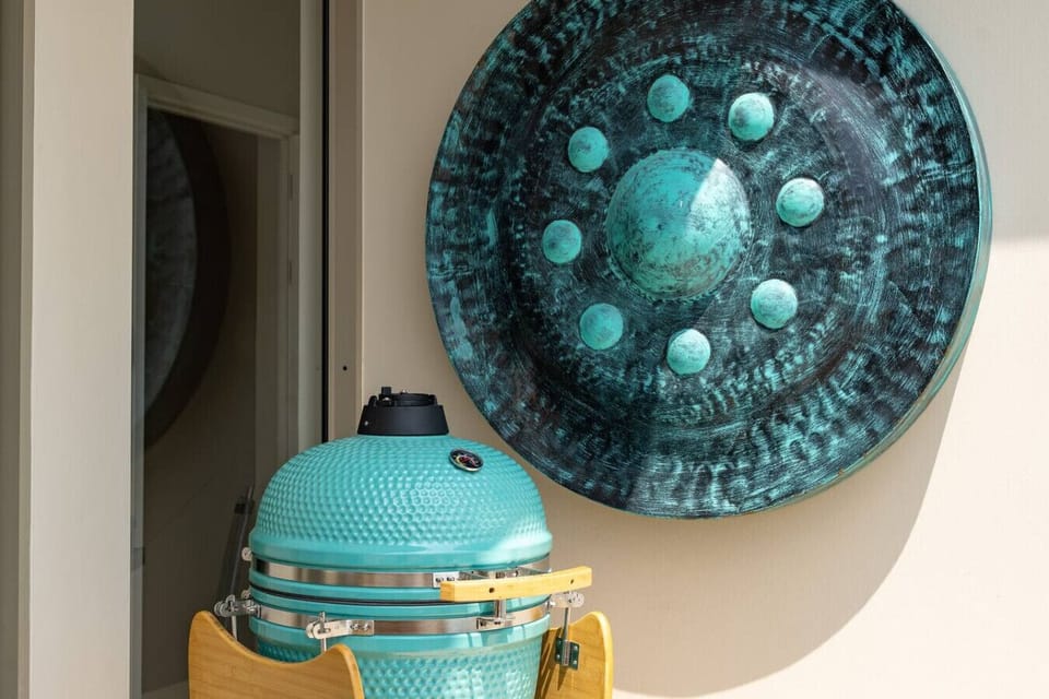 Big Green Egg kamado grill — outdoor BBQ ready