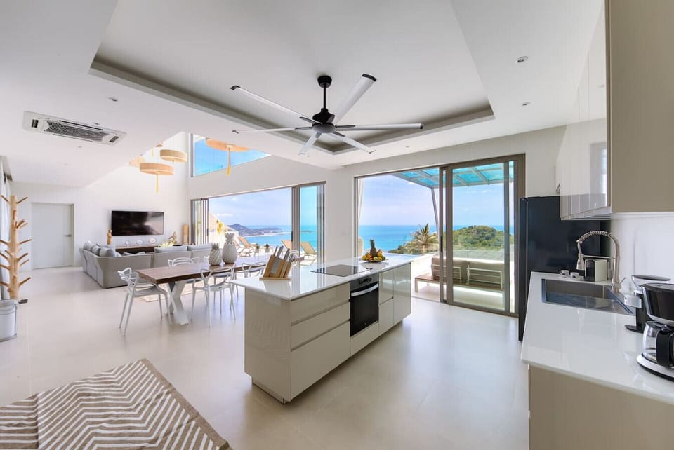 Contemporary Glass-Walled Villa at Sunset - Villa Love Koh Samui Luxury Rental