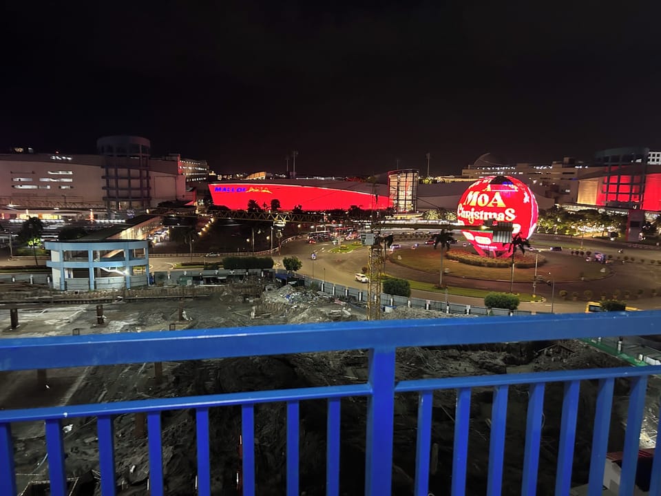 The night view from the balcony