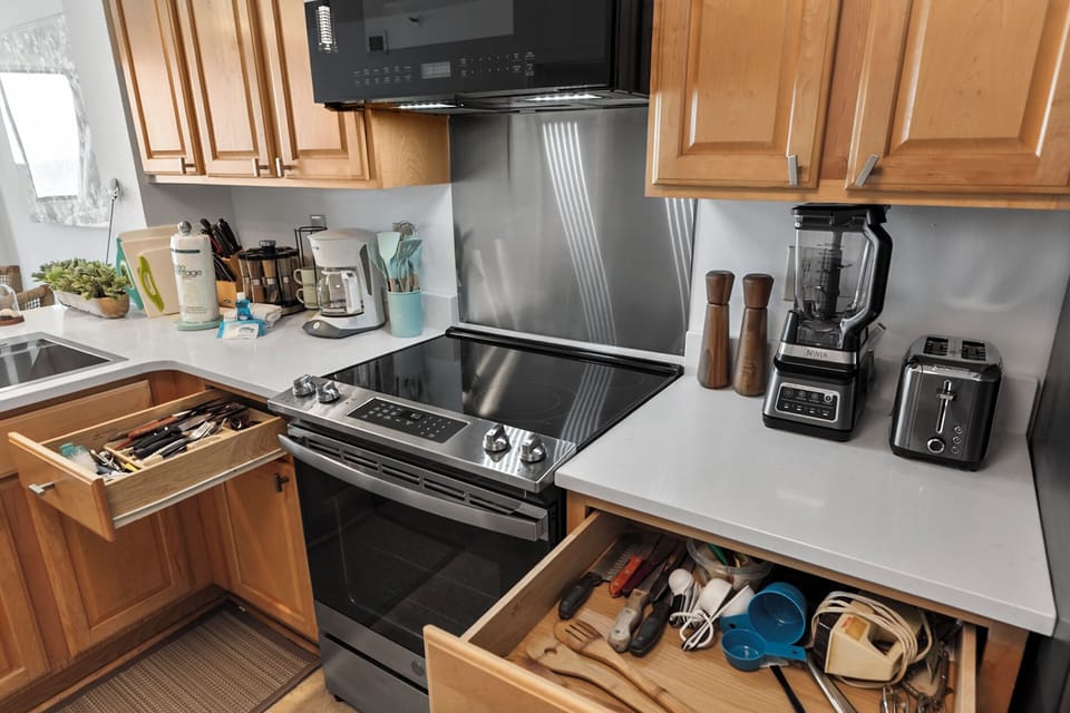 Full Size Kitchen with Toaster, Blender, Coffee Maker, and Starter Essentials to Make Memorable Meals