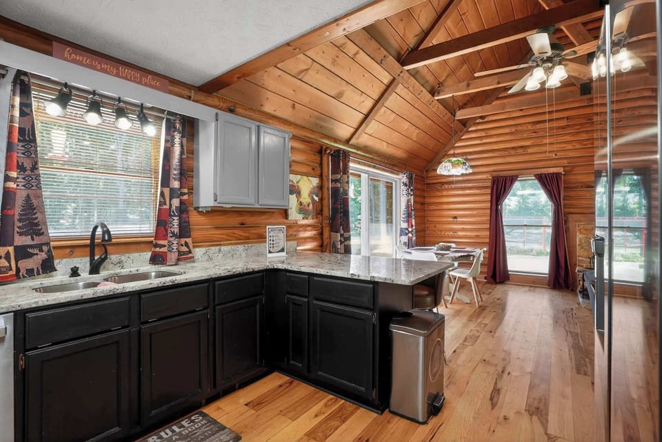 Prepare your favorite meals while staying connected to the heart of the cabin.