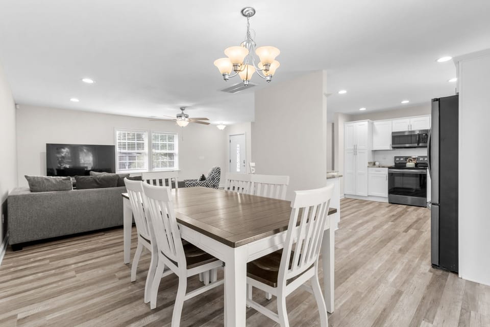 The living & dining area flow seamlessly!