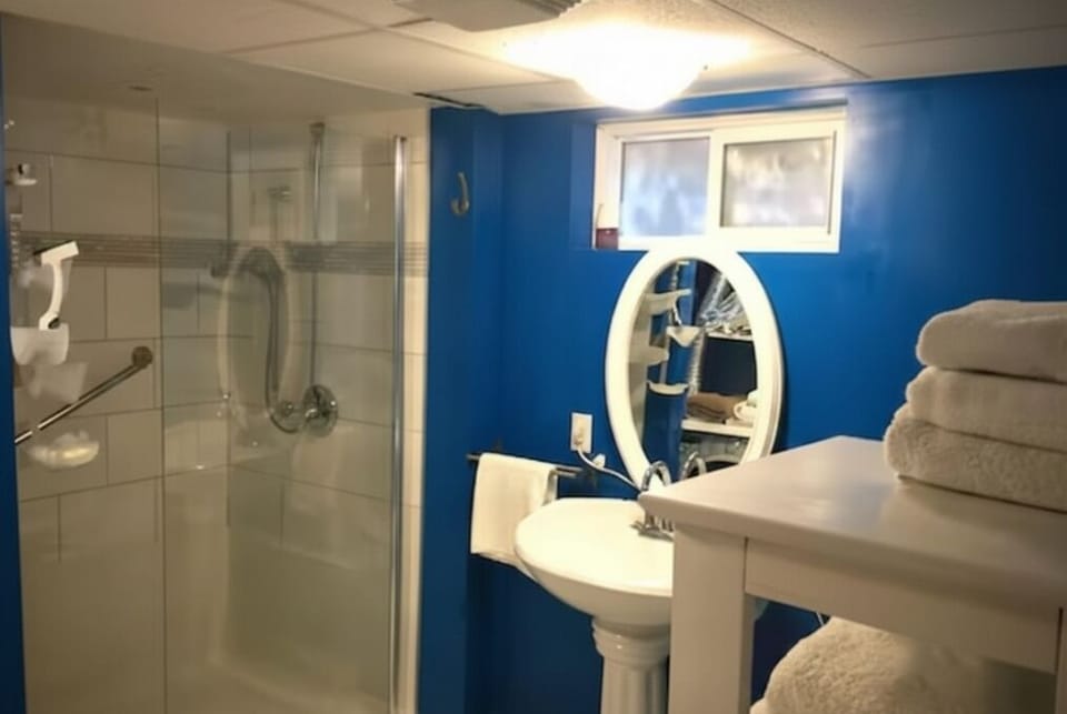 2 person show in the bathroom. 