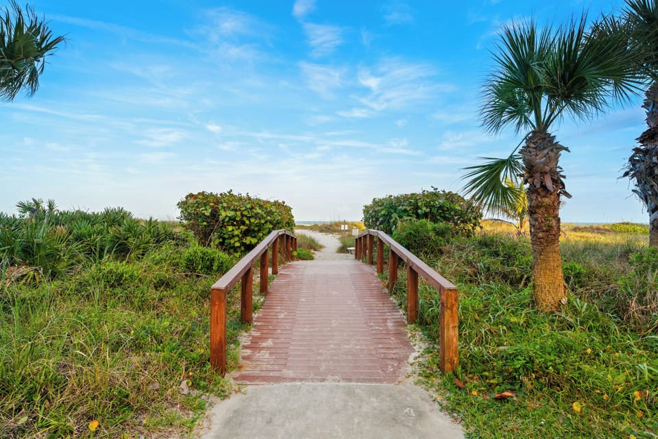 Boardwalk to private beach access