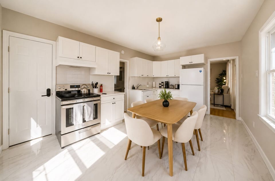 Open kitchen and dining area perfect for gatherings