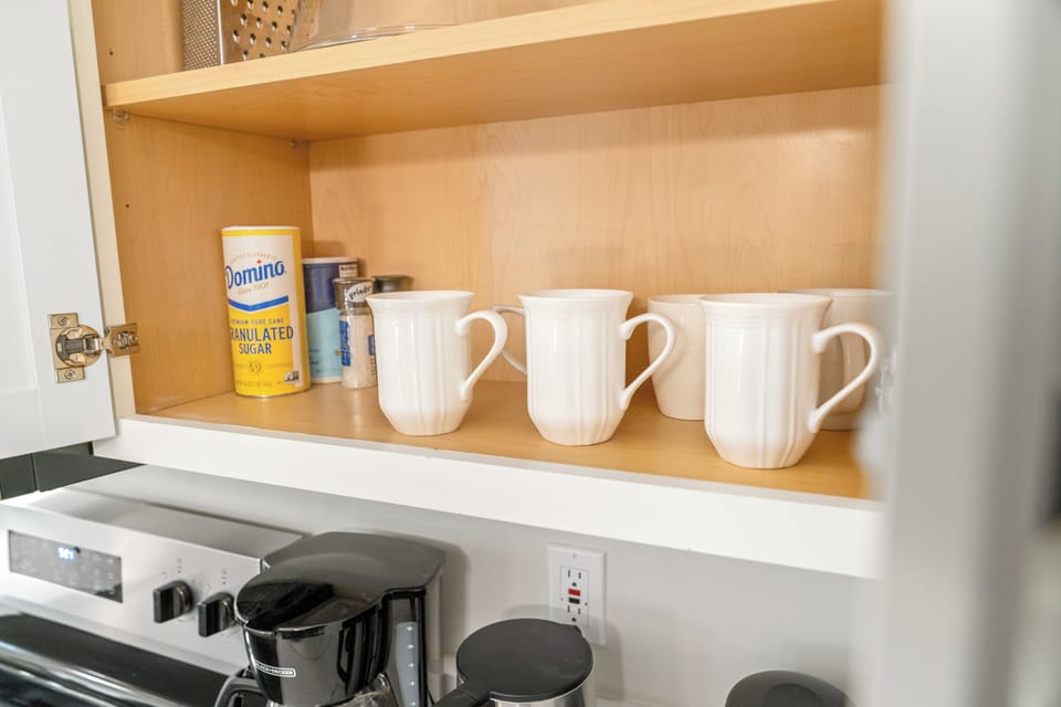 Basic Spices, cups, glasses etc.