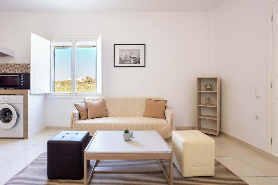 Living area beside the bright window