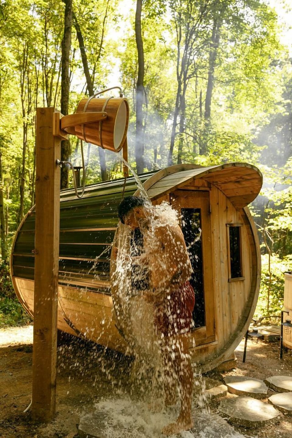 Secluded Forest Tiny House with Wood-Fired Sauna & Hot Tub Near Norfolk County, Simcoe, Ontario Cabin in Lake Erie