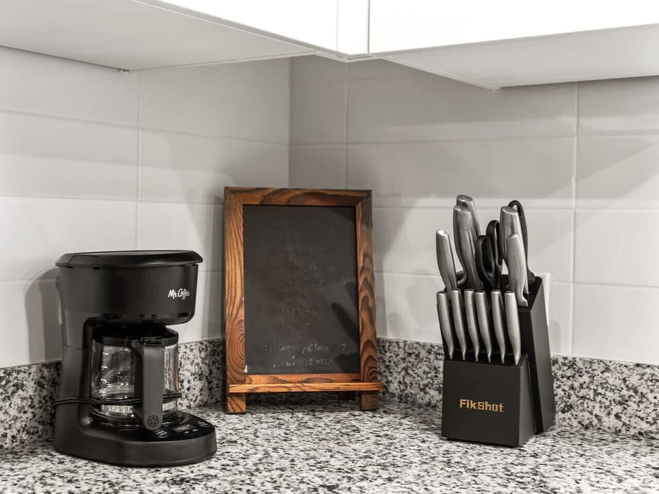 Wake up to the perfect cup, our easy-to-use coffee maker is ready with everything you need to enjoy fresh, homemade coffee during your stay.