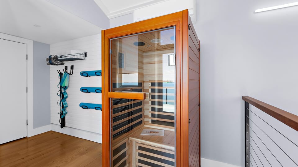 Start your mornings with yoga and a visit to the sauna