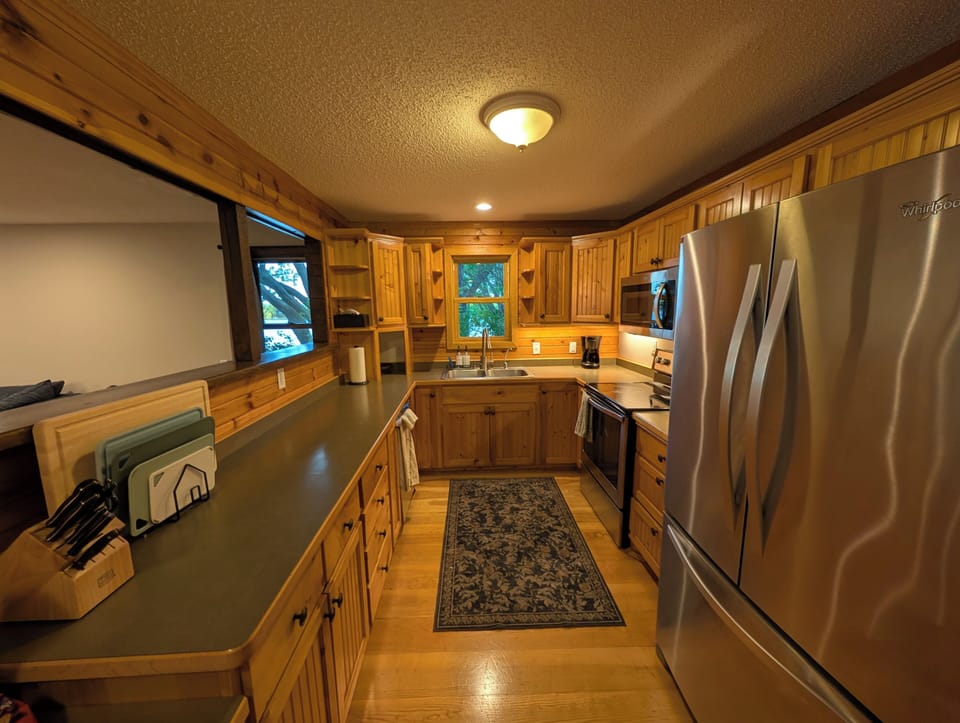 Kitchen with lots of amenities.