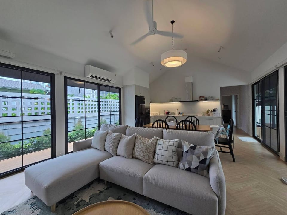 Opened-planned living & dining area