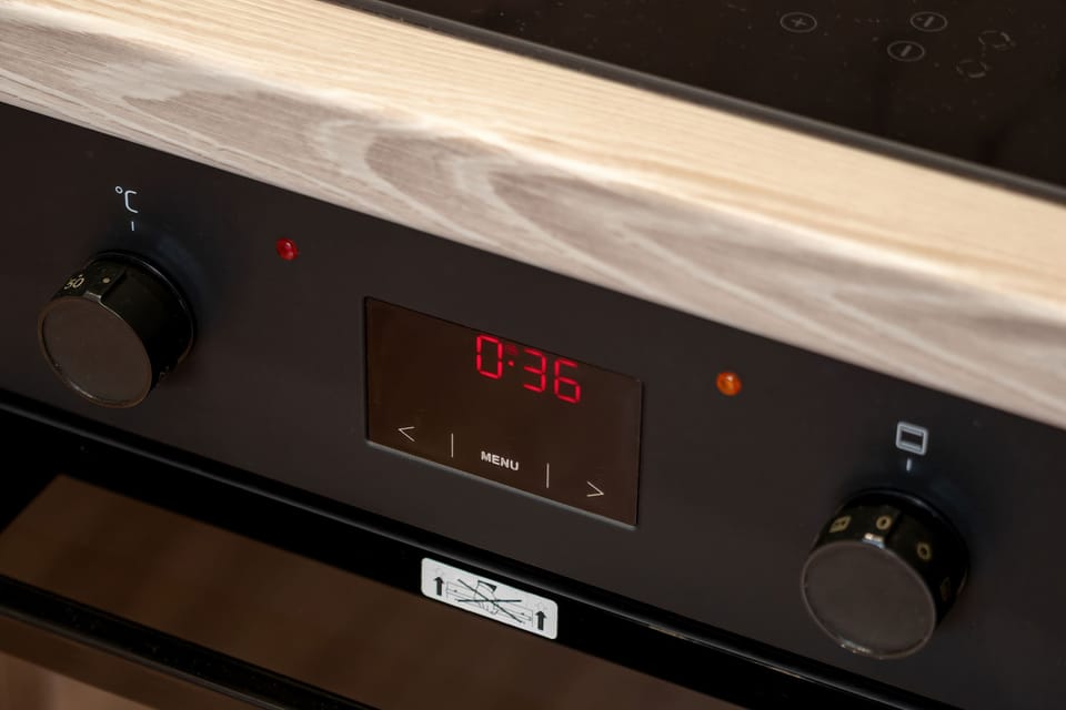 Built-in oven and modern cooking facilities for convenient meal preparation.