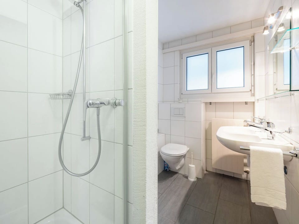 Interior Design, Flooring, Floor, Bathroom, Plumbing Fixture, Ceiling, Shower, Room, Plumbing, Tap