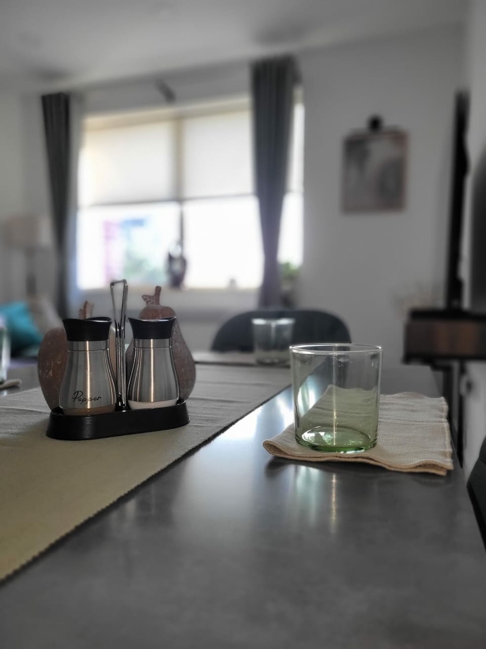 A glimpse of the dining table beautifully being arranged, for a perfect meal.