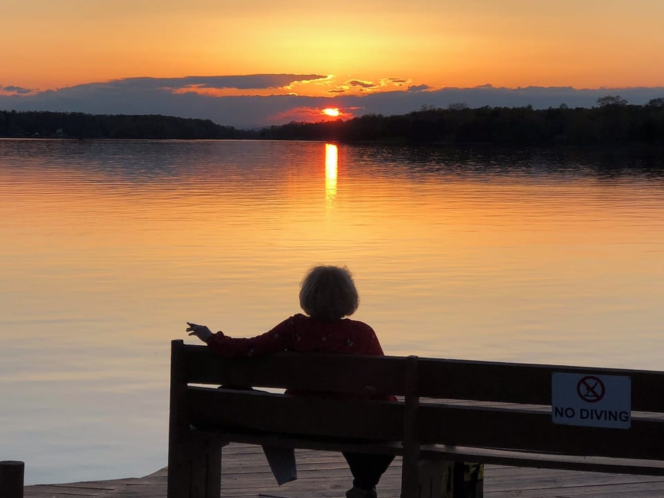 Sunset from the dock at the common area.