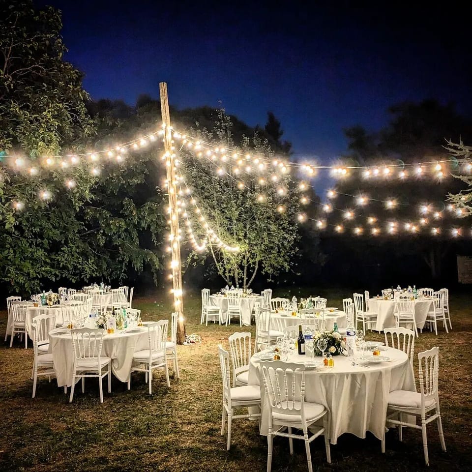 Outdoor banquet area