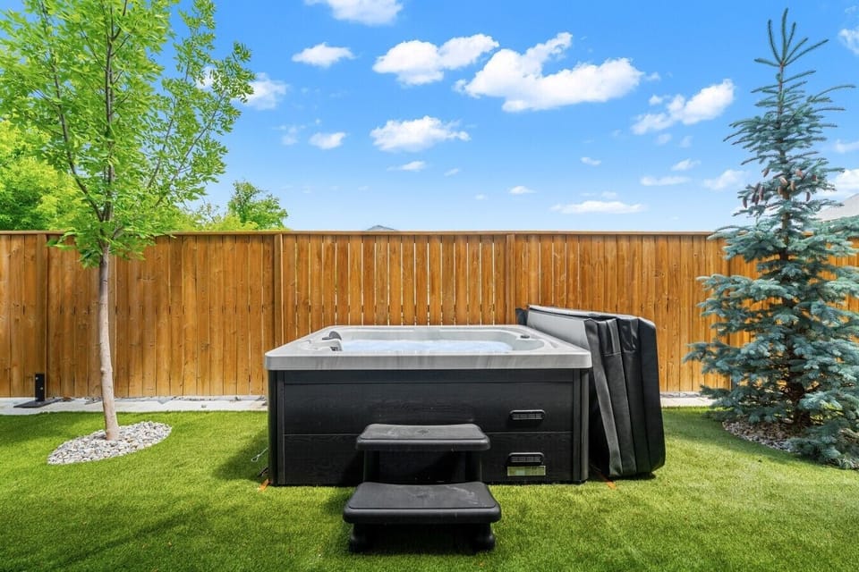 Private hot tub in the backyard.