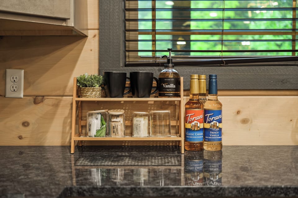 Your cozy cabin coffee station awaits.