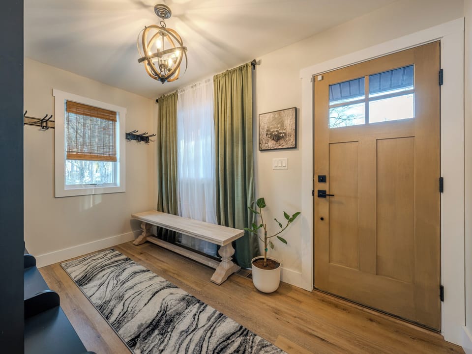 Top-level mudroom conveniently located off the kitchen.