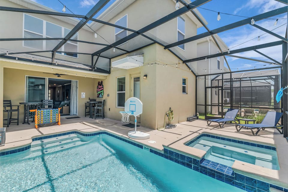 Private screened pool and spa—perfect for relaxing while the kids swim.