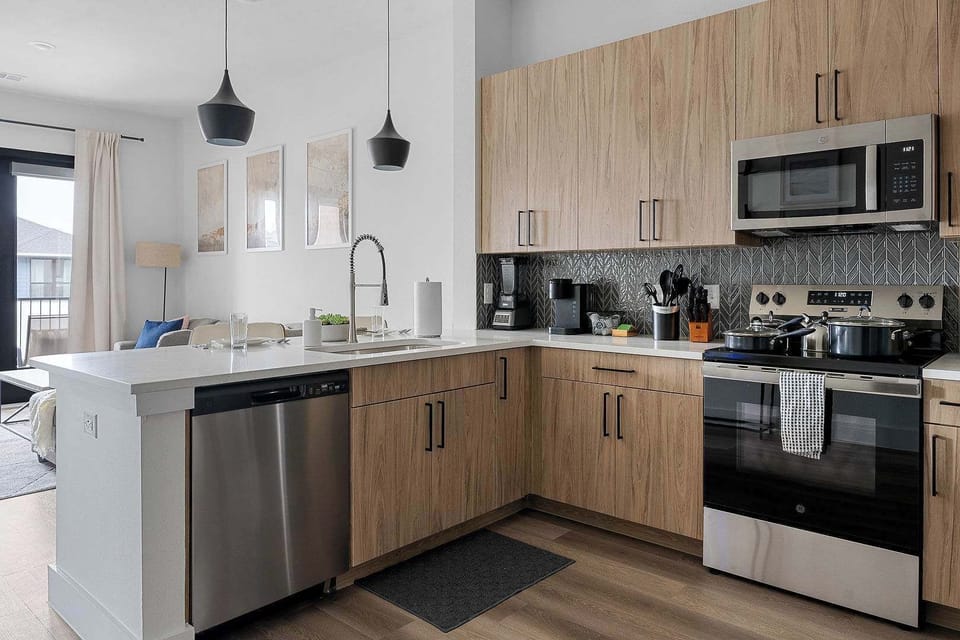 Stylish open-concept kitchen
