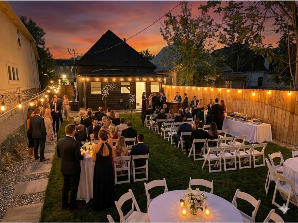 Outdoor banquet area