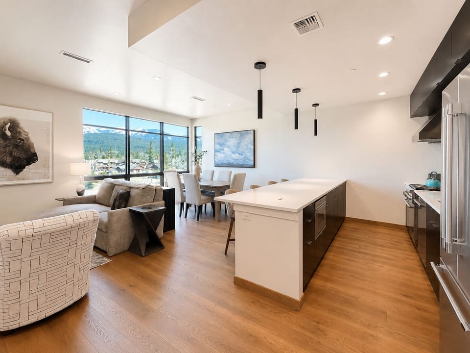 Relish the floor to ceiling views while whipping up a meal