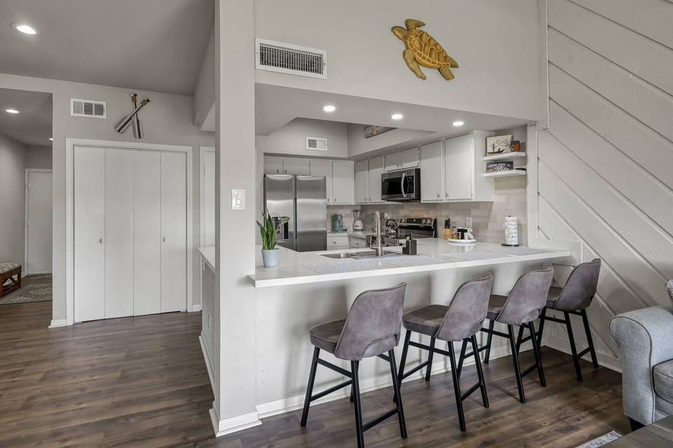 Grab a seat at the kitchen island