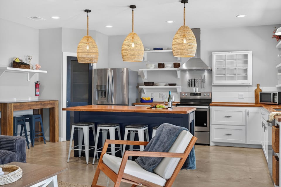 Open-concept design keeps everyone connected while cooking and dining.