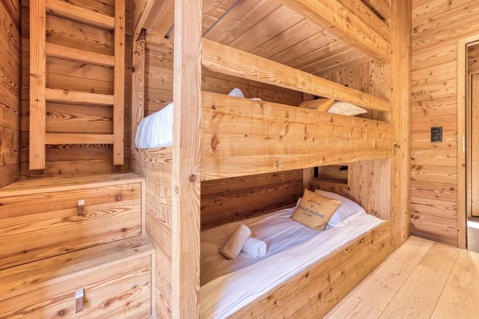 Access to bunk rooms is done via steps & ladders