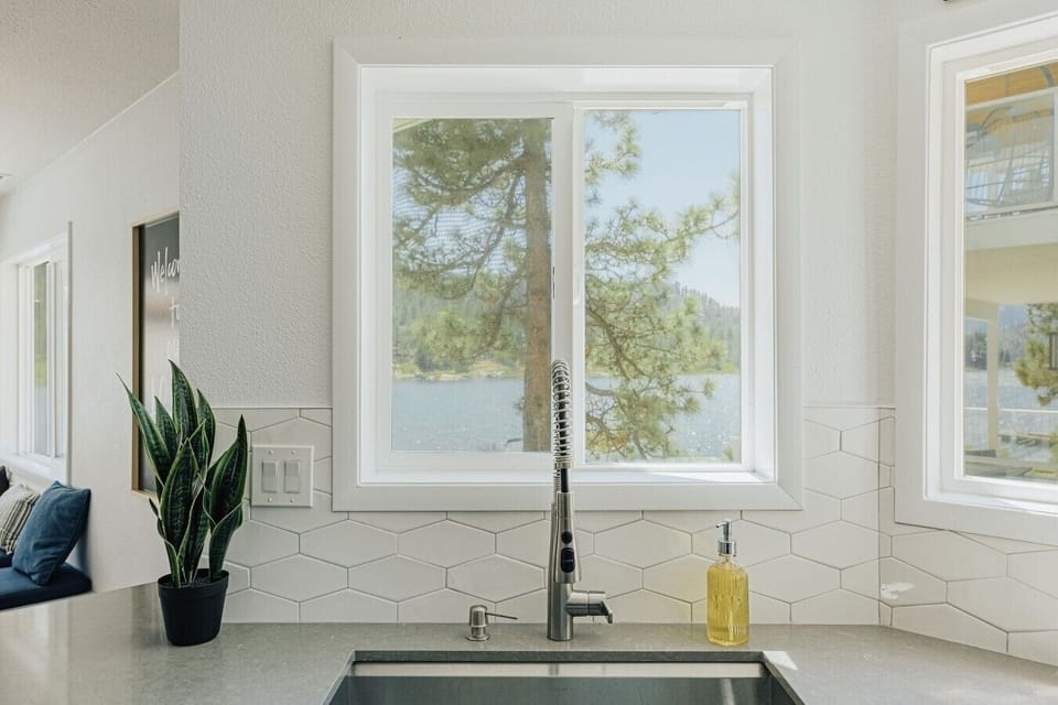 Even the kitchen sink comes with a lake view