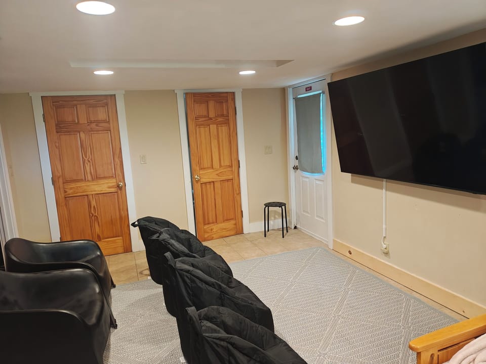 75" TV area in the lower level. 