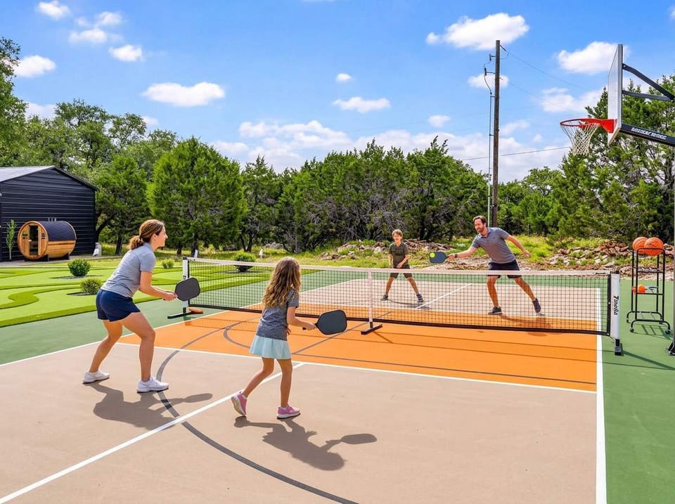  Game on. Rally, laugh, and trash-talk your way through a match on the private pickleball court — no reservation required.